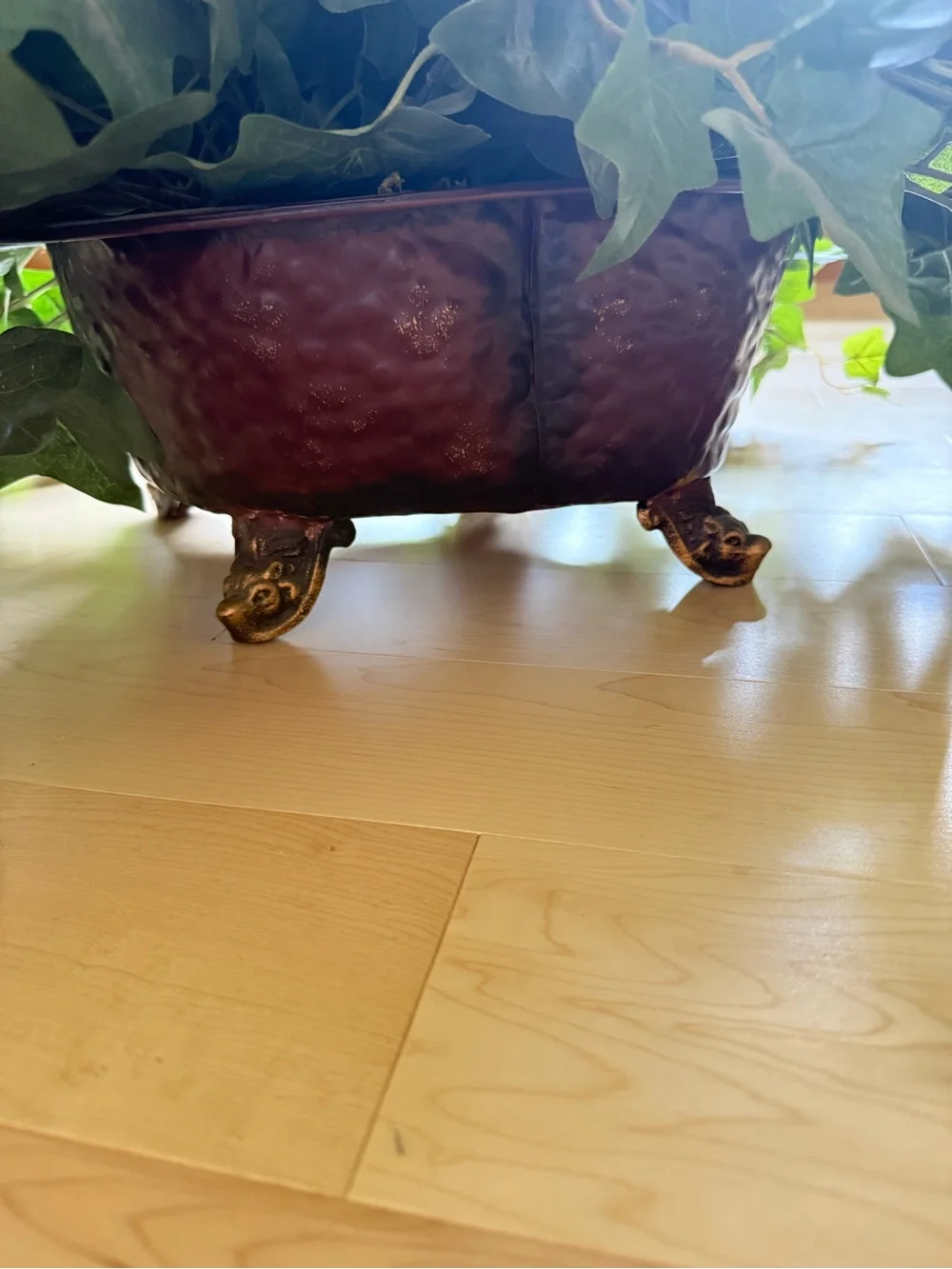 Faux Ivy and Variegated Hosta Planter - 36” wide